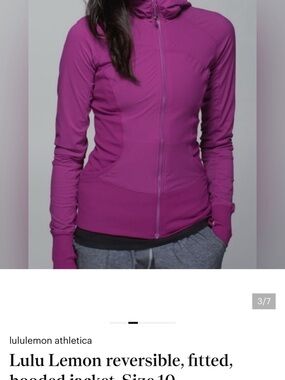 Lululemon In Flux Jacket - Reversible Hooded Windbreaker - Plum - EUC - PTP 19